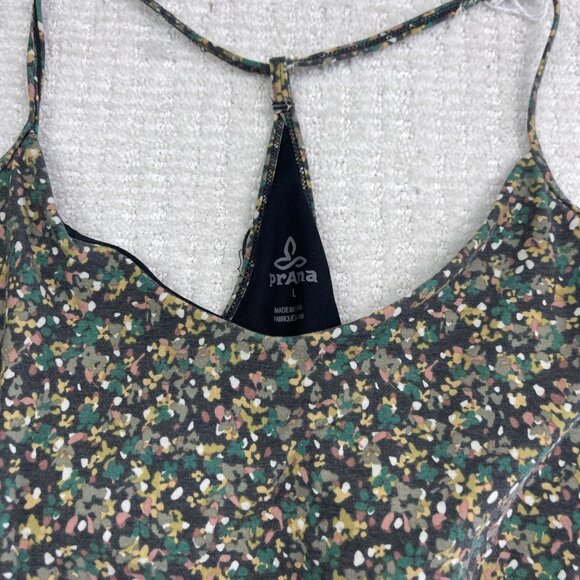 PrAna Dress Women L Green Floral AOP Outdoor Active Nature Built In Shelf Bra - Picture 5 of 13